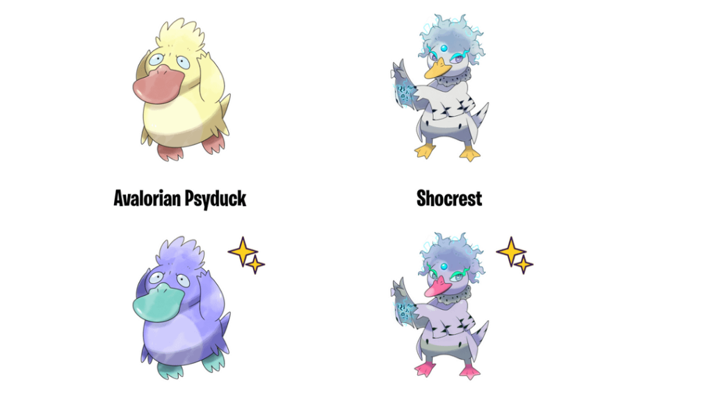 Avalore Fakemon: Avalorian Psyduck and Shocrest — Representing the Wizard class from DnD (CalWakerz)