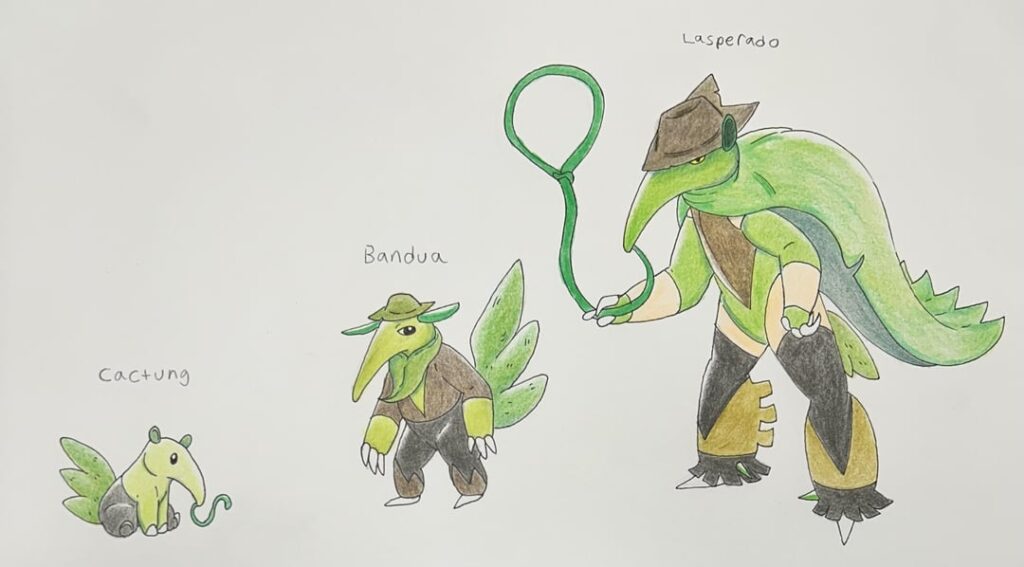 The starters for my fakemon region
