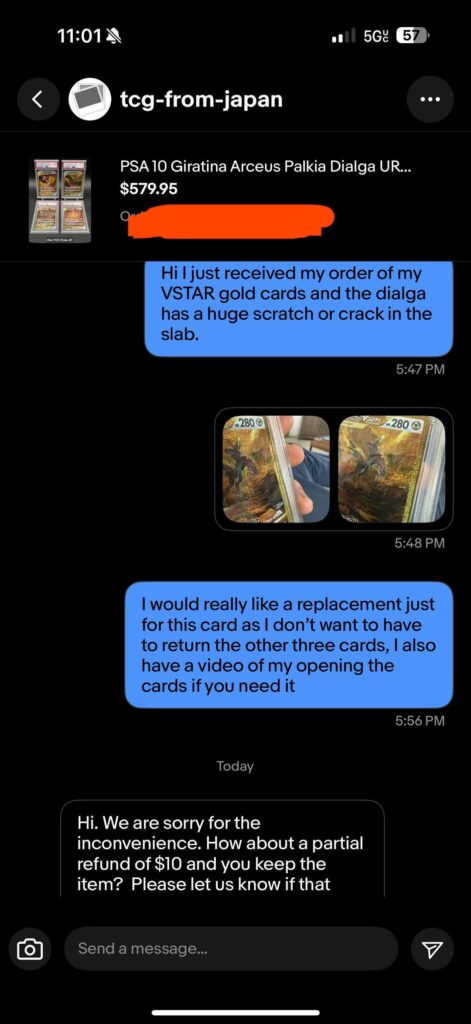 Received a damaged Slab from ebay