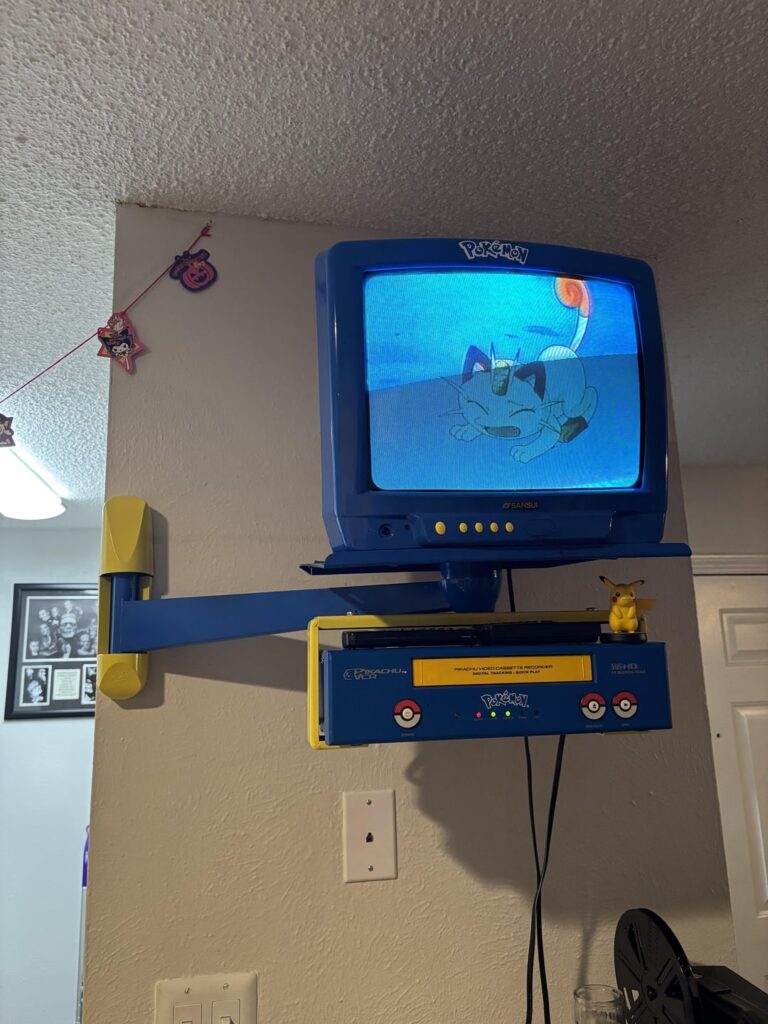 Ya’ll might enjoy my wall mounted Pokémon CRT TV and VCR set up. Just installed the wall mount today