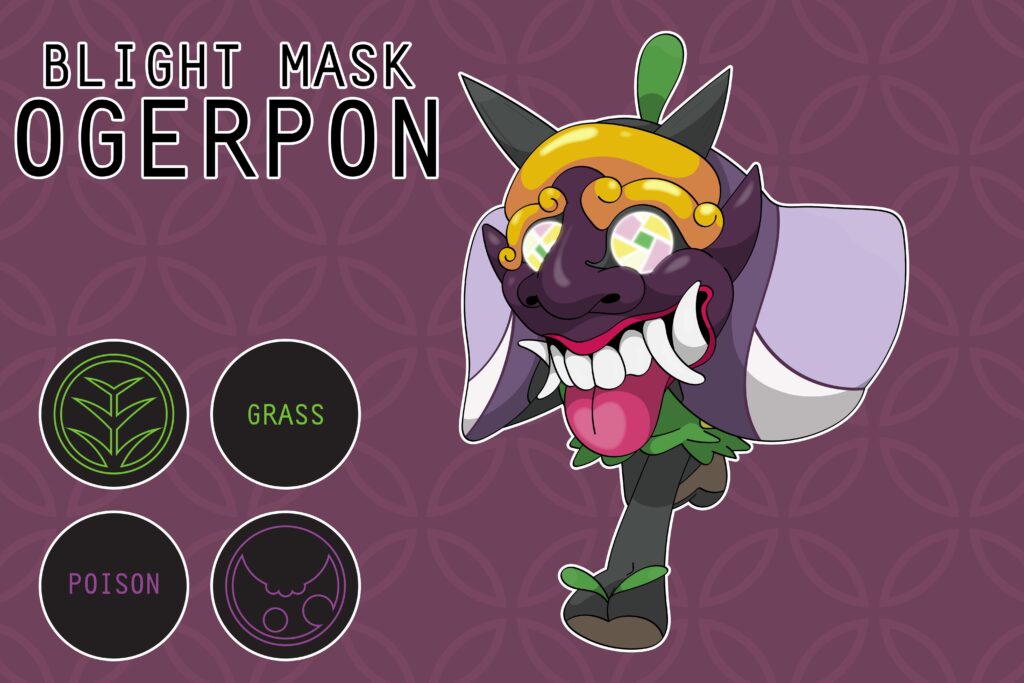 Nothing too crazy, but new poison-type Ogerpon mask using Indonesian/Bali masks as inspo