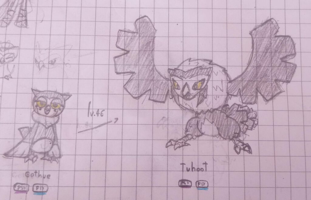Gothue and Tuhoot, the witch bird pokemon