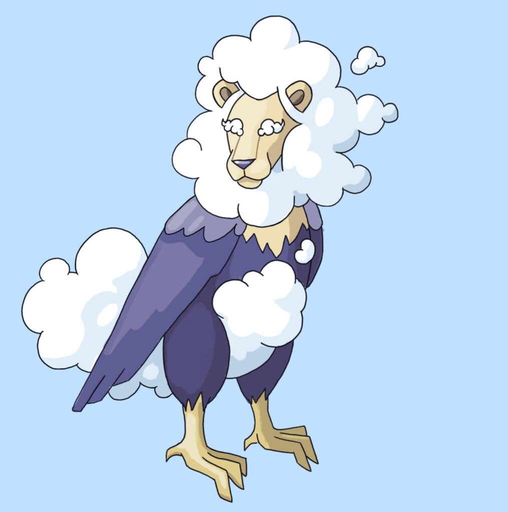 I feel like we need more pure flying types, so here's a reverse griffin I made recently!