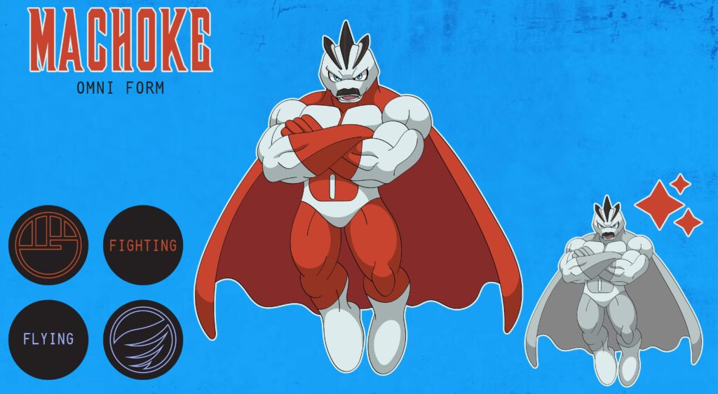 Invincible Flygon seemed to really resonate with alot of you, so I made this cursed abomination. I don't know why mustached Machoke is so unsettling to me, but here we are haha