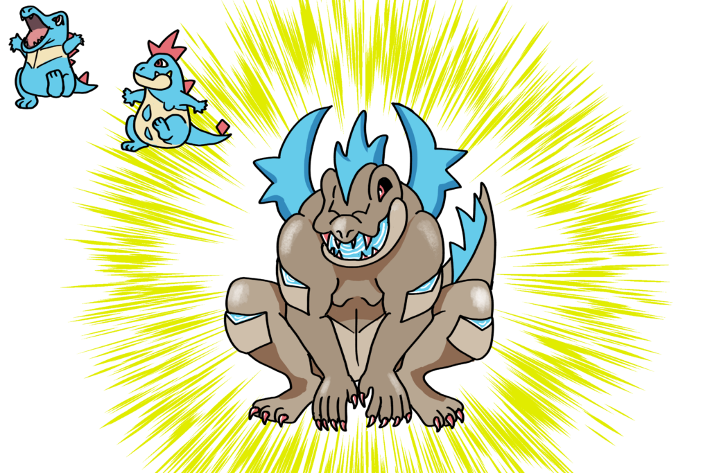 What if totodile had a different final evo? Meet Fergoyle! (water/rock)
