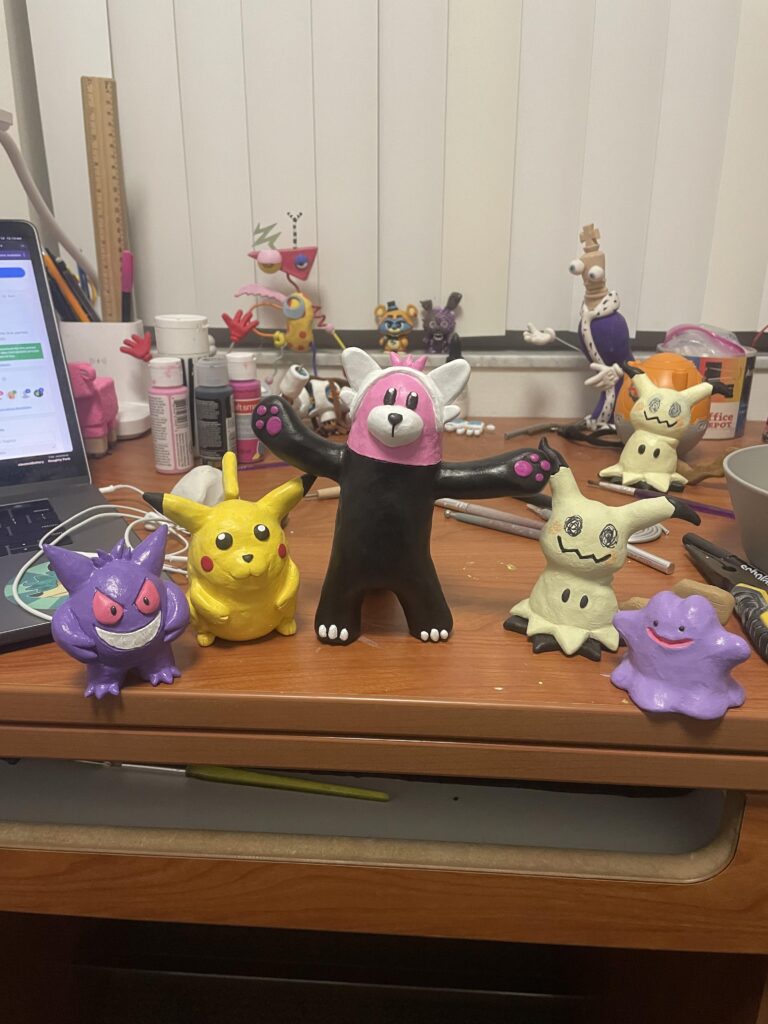 A gaggle of Pokémon I sculpted!