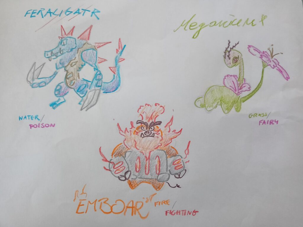 First versions of my Legends ZA starters fan made evos