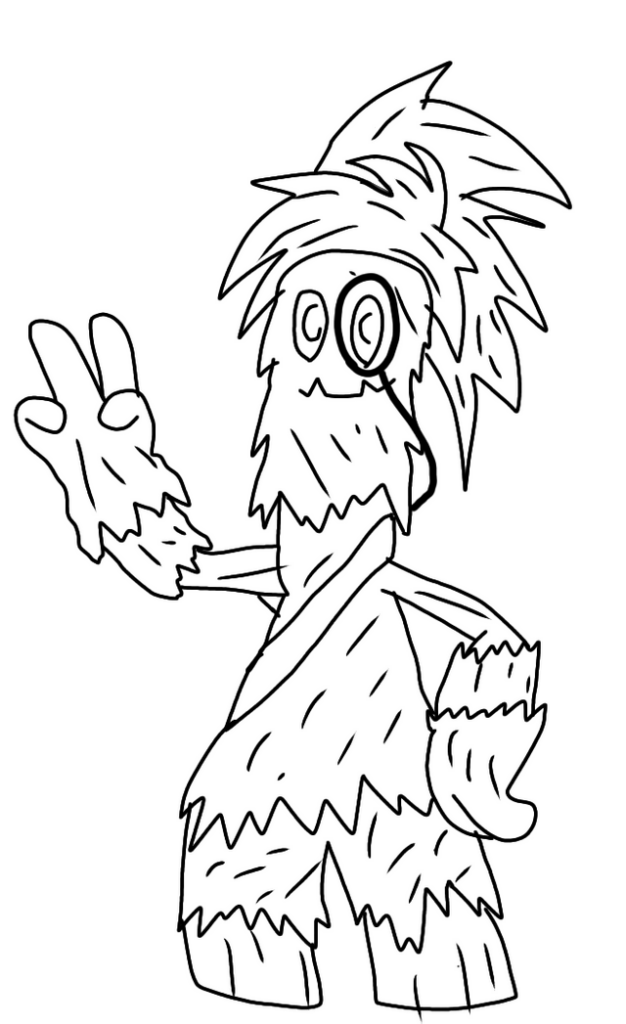 Moniebagz (evolution to my regional Gimmighoul, ghost grass type) [OC]