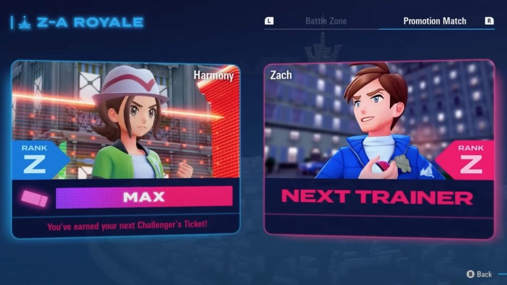 It looks like Z-A Royale Promotion Match trainers will have names that begin with the letter of your shared rank. Which seems to imply…