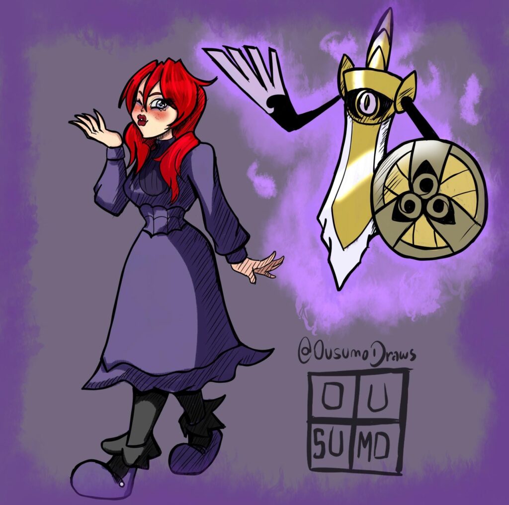 (OC) OC dressed as Hex Maniac with my favorite ghost pokemon (by Ousumo)