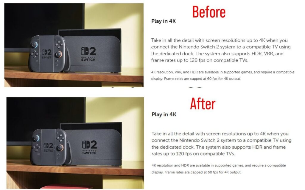 Nintendo Website No Longer Mentions VRR Support For TV Play