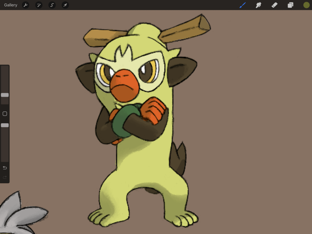Drawing a Pokemon every day to get better at digital art. Day 18: Thwackey [OC]