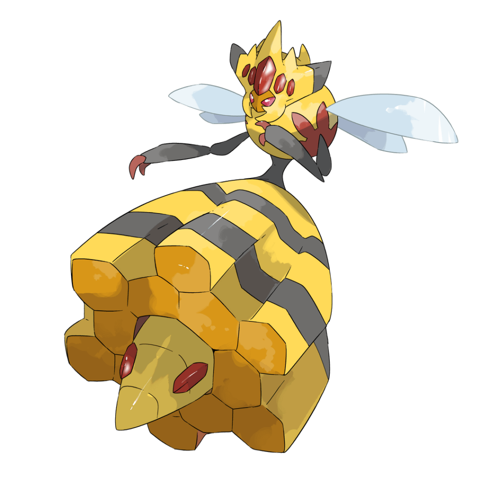 10 years later, in Alola, new Mega Evolutions have been discovered! This powerful monarch is colonizing the tropical forests of the islands. Introducing: Mega Vespiquen!