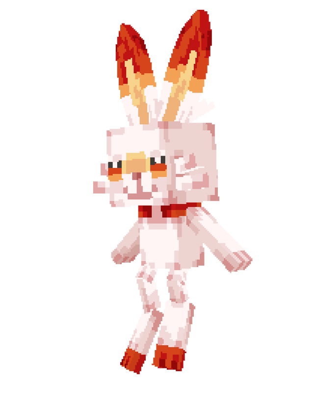 [OC] blocky scorbunny and chikorita