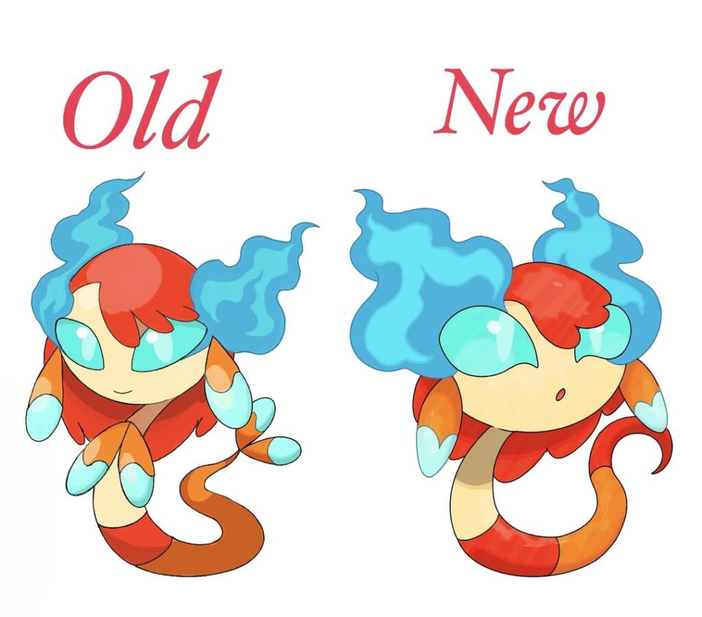 Meet redesigns of my Fire starter Snemba, Boablaze, and Serpinferno redesigns of the old Snemba, Coblaze, and Korinferno. I hope they’re improvements despite things barely changing! Are they your starter of choice still?
