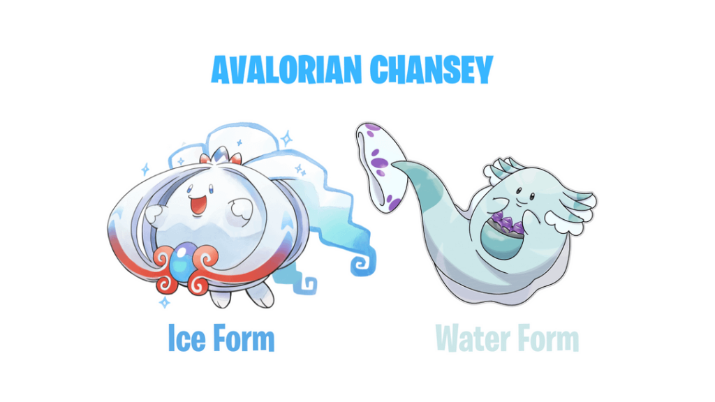 Avalorian Chanseys: Ice Form (KlareLovesHam) and Water Form (Sunshineart_mon) — Inspired by the Cleric class of DnD