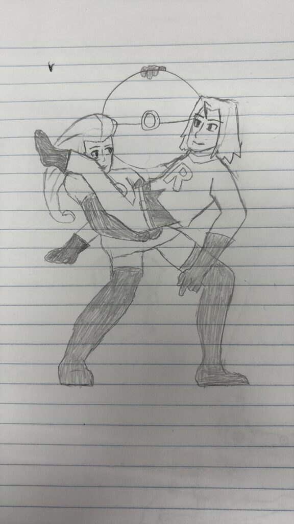 Jessie and james in a jojo pose