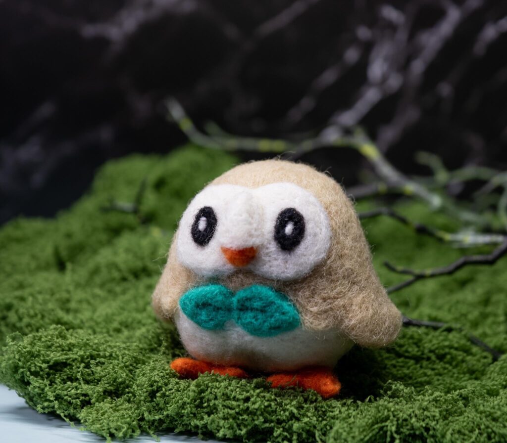 I made a needle felted Rowlet
