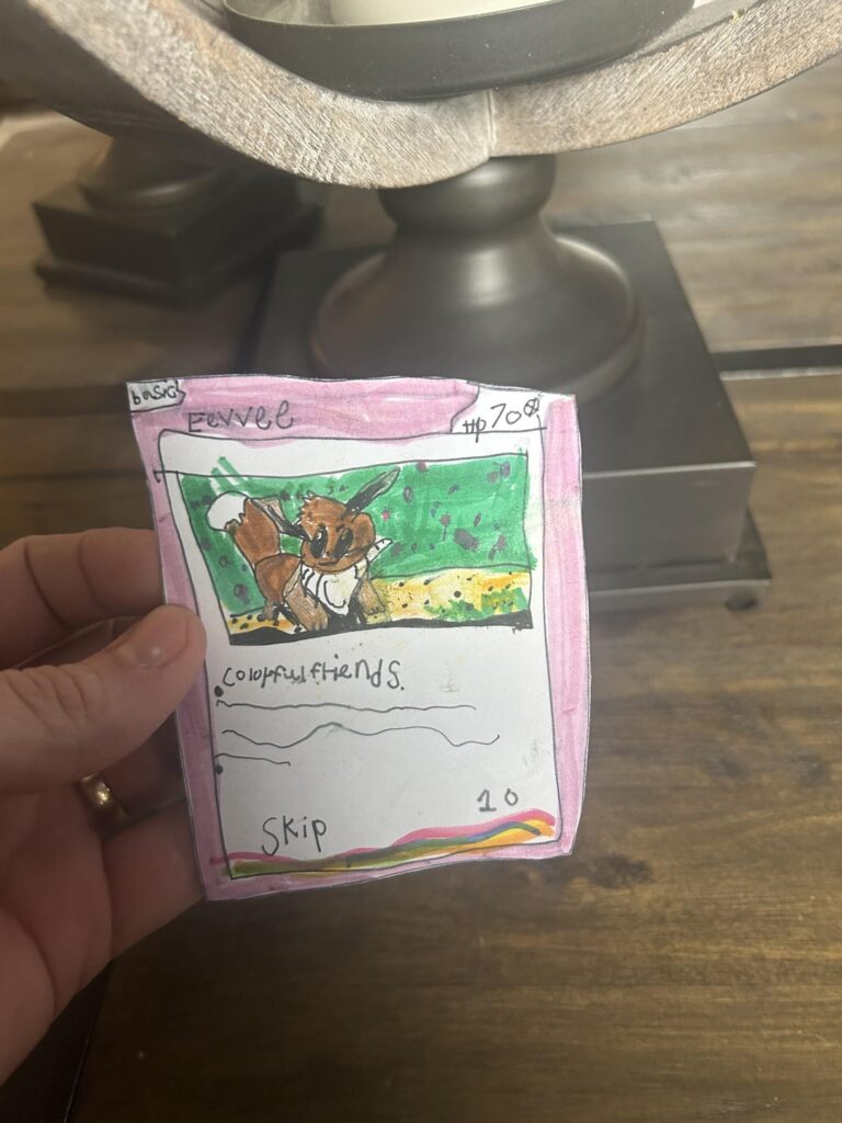 My daughter made me an Eevee card 😍