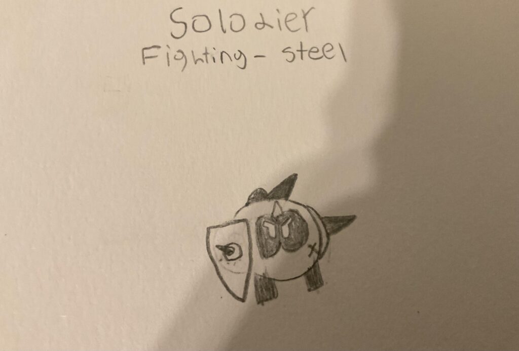 Here’s my concept for a Falinks evolution, Solodier!