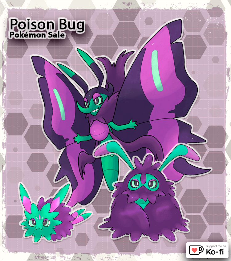 Poisonous Bug Pokémon Line - Poison/Bug Fakemon