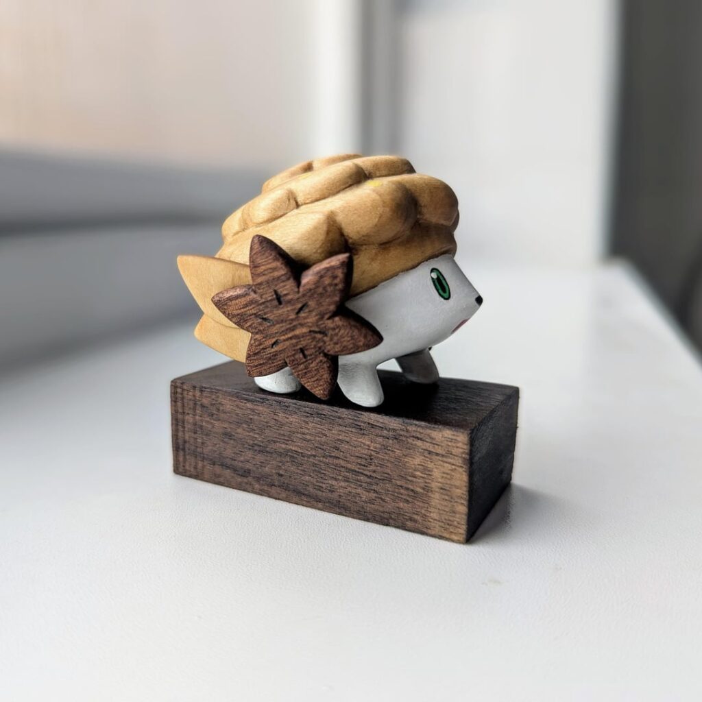 Hand carved a Shaymin out of maple, sapele, and bass wood! [OC]