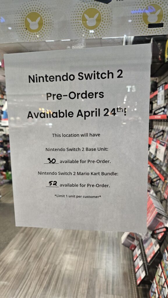 Gamestop in person pre order