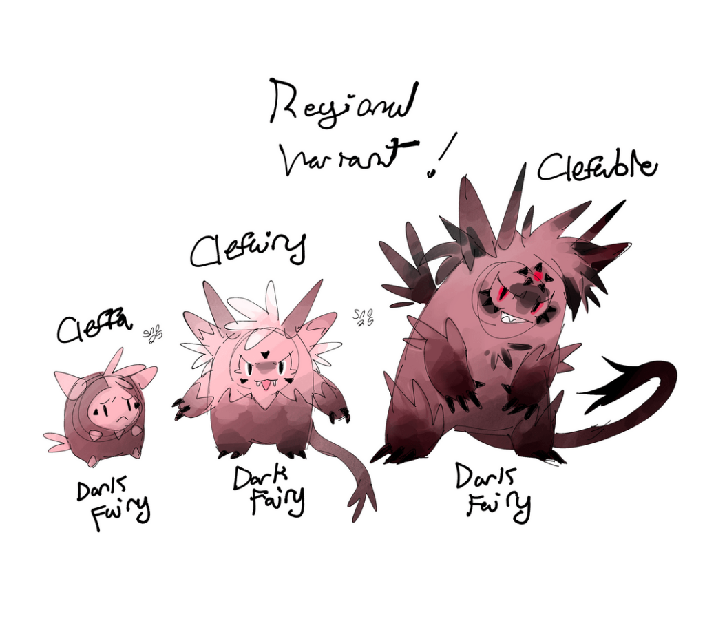 Dark/Fairy Regional Clefable line!