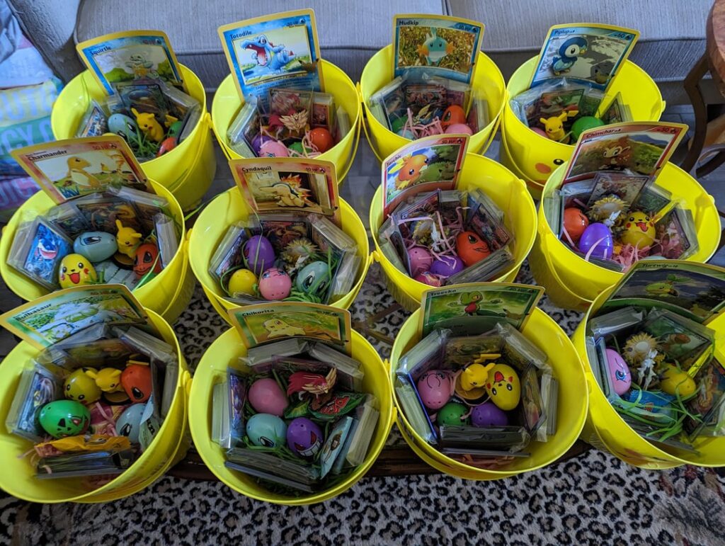 I made some Pokemon TCG-themed Easter Baskets