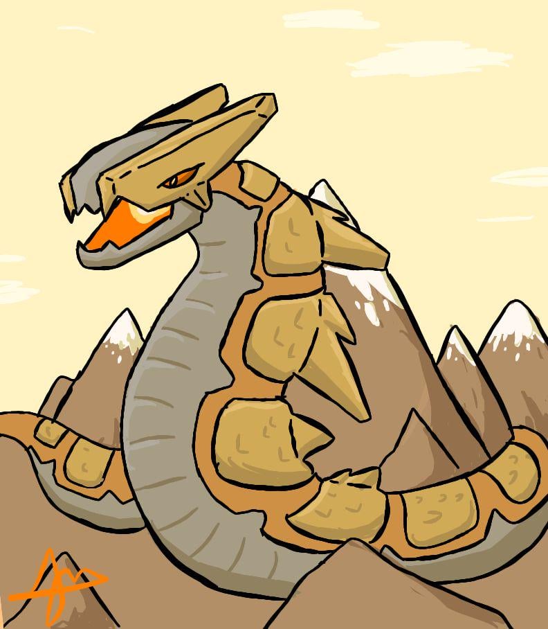 Legendary snake of earth,.based on the legend of the earth and water snakes (basically a Groudon clone)
