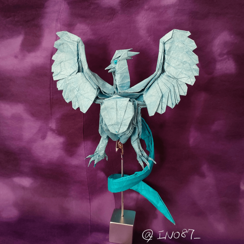 Origami Pokemon Articuno designed & folded by me(OC, I made this)