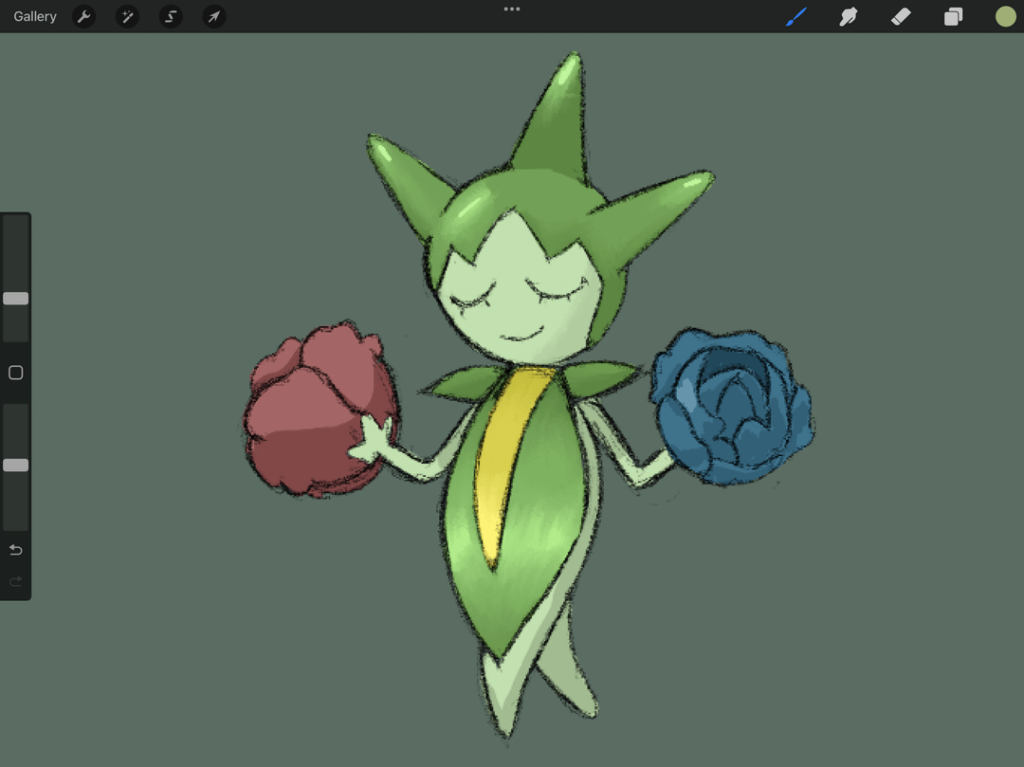 Drawing a Pokemon every day to get better at digital art. Day 11: Roselia [OC]