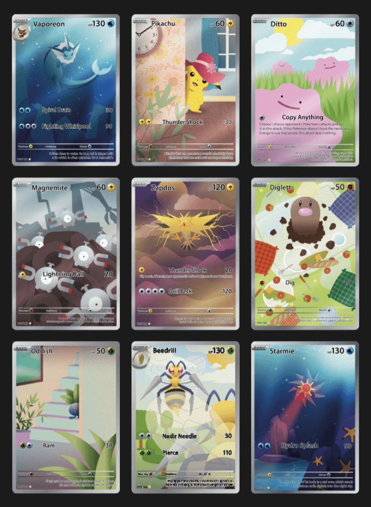 Road to 151 Progress - OC Custom cards