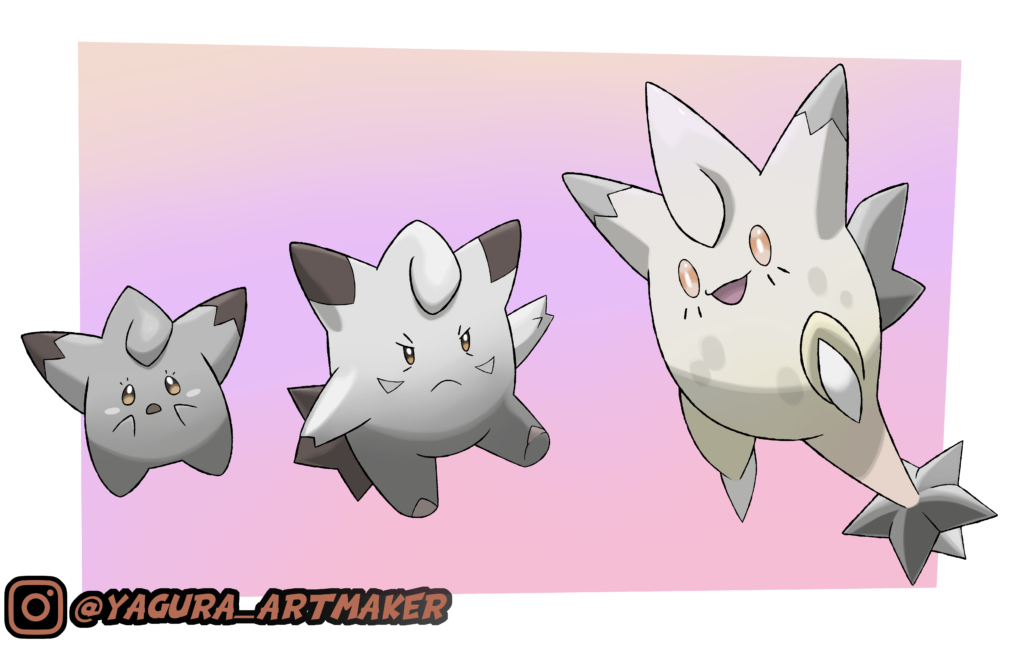 Clefairy line regional variant from my dex, and his regional evolution called "Clefall". All of them are Steel/Fairy type.