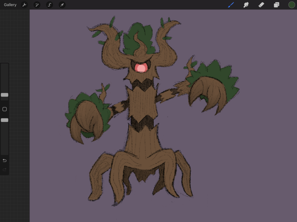Drawing a Pokemon every day to get better at digital art. Day 2: Trevenant [OC]