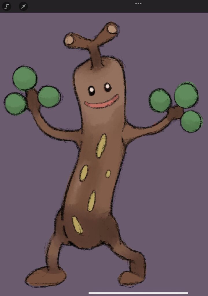 Drawing a Pokemon every day to get better at digital art. Day 5-8: Sudowoodo, Aegislash, Pallosand, and Crabrawler [OC]