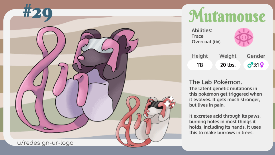 Day 35 of posting Fakemon from my region, Istora. Meet Mutamouse!