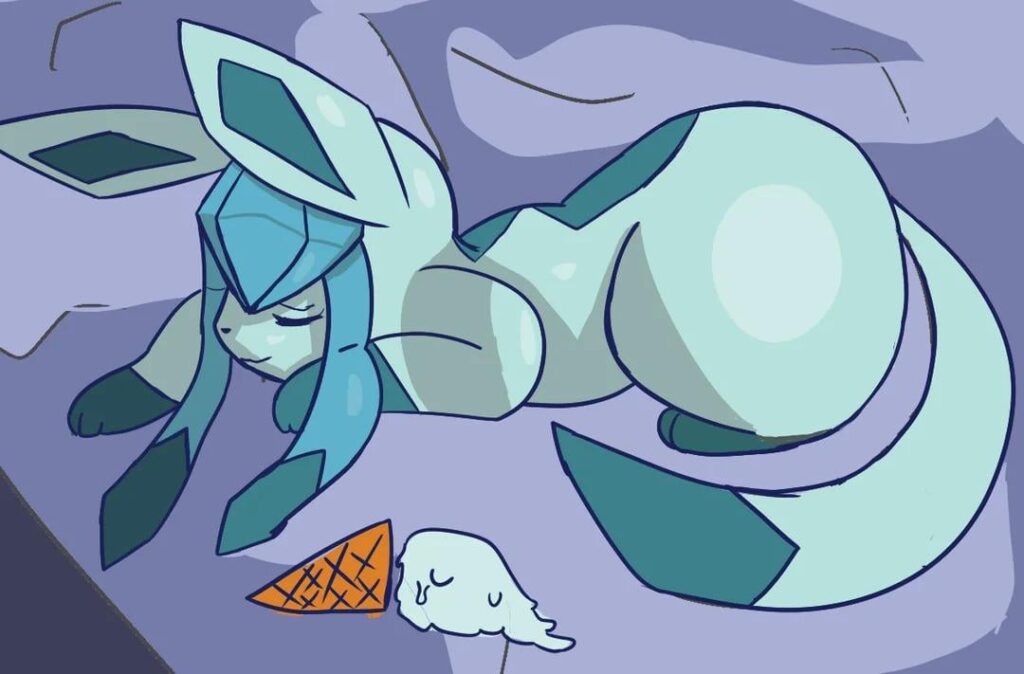(OC) Glaceon brings a snack to your bed