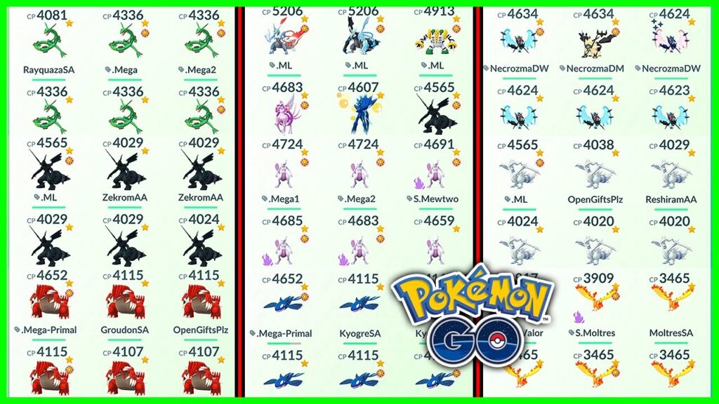 BrandonTan91’s Top (CP 3000+) Legendary Pokemon Collection in Pokemon GO [2025]