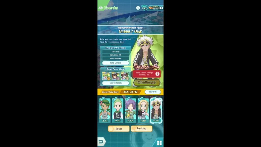 Pokemon Masters - Grass Bug HSE (401k pts)