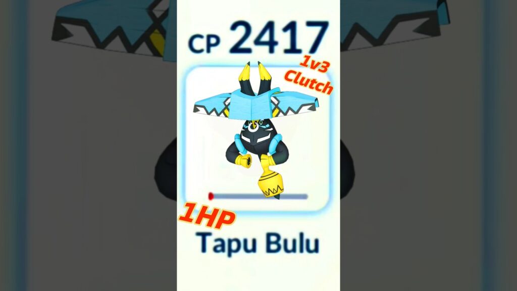 EPIC 1HP Tapu Bulu 1V3 Clutch against Grunt #pokemon #pokemongo