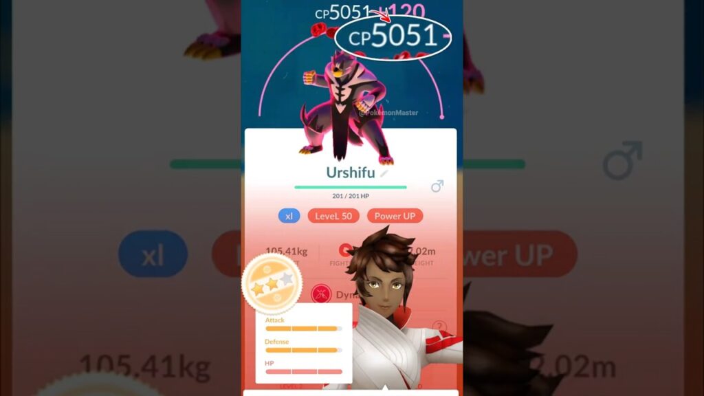 Powering UP My URSHIFU to LeveL 50 in Pokemon GO.
