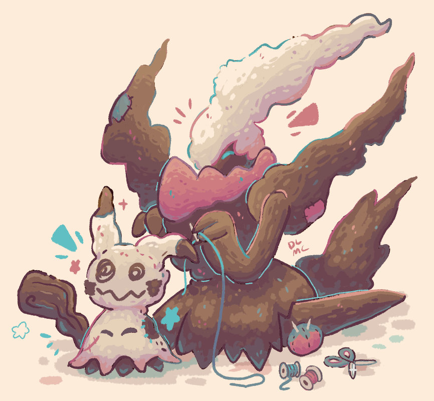 Shiny Mimikyu and Darkrai! [OC]