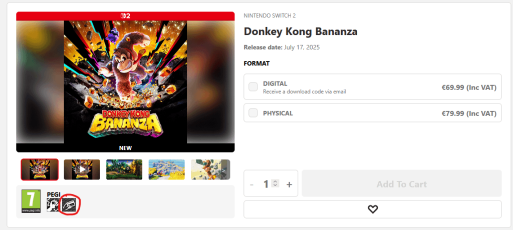 DK Bananza has the Pegi warning for in-game purchases on the My Nintendo store, DLC incoming or just a mishap?