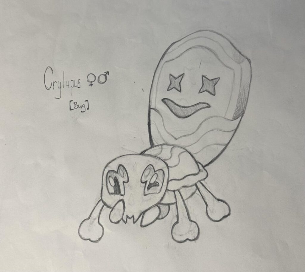 Crylupus and it's gendered split evolutions: Paramortis [Male] and Glossamour [Female]