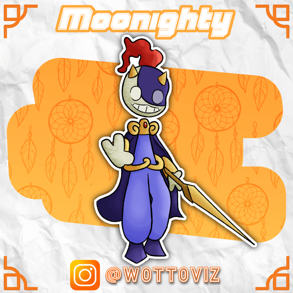 Moonighty - The Moon Knight Pokémon - Saint George.

Type: Psychic / Rock.

Ability: Natural Cutter (Increases slashing damage attack by 1.5x)

Average size: 1.90m tall.