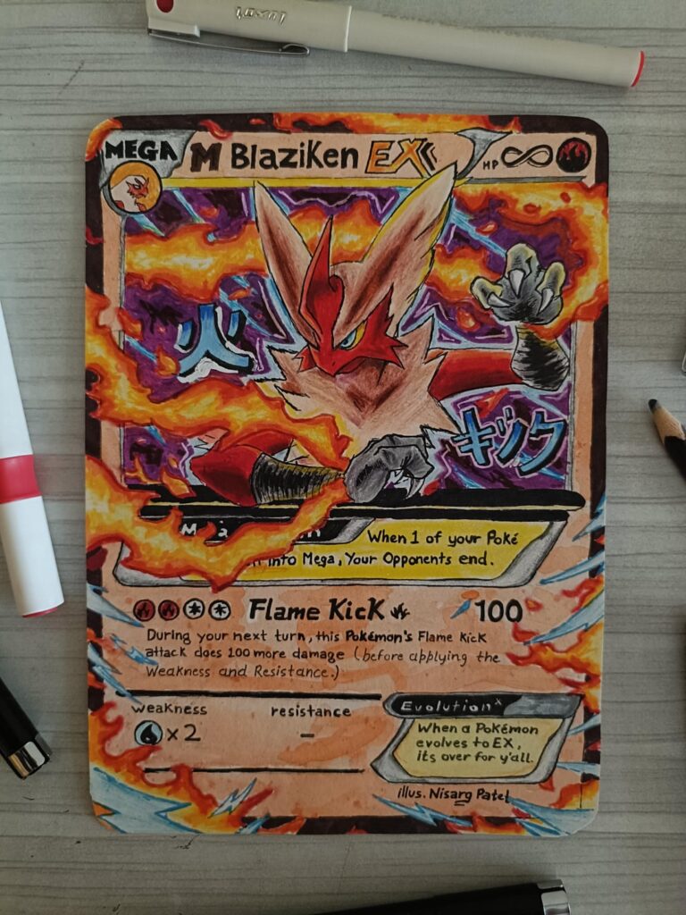 I'm traditionally drawing some Pokemon cards lately...
