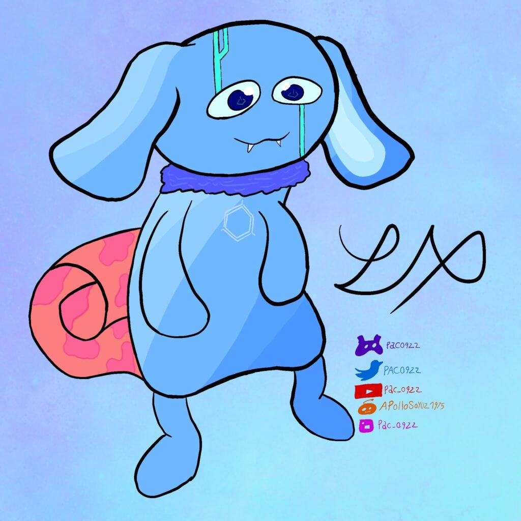 Sugaroll, the confectionery Pokémon, my first fully drawn Fakemon!