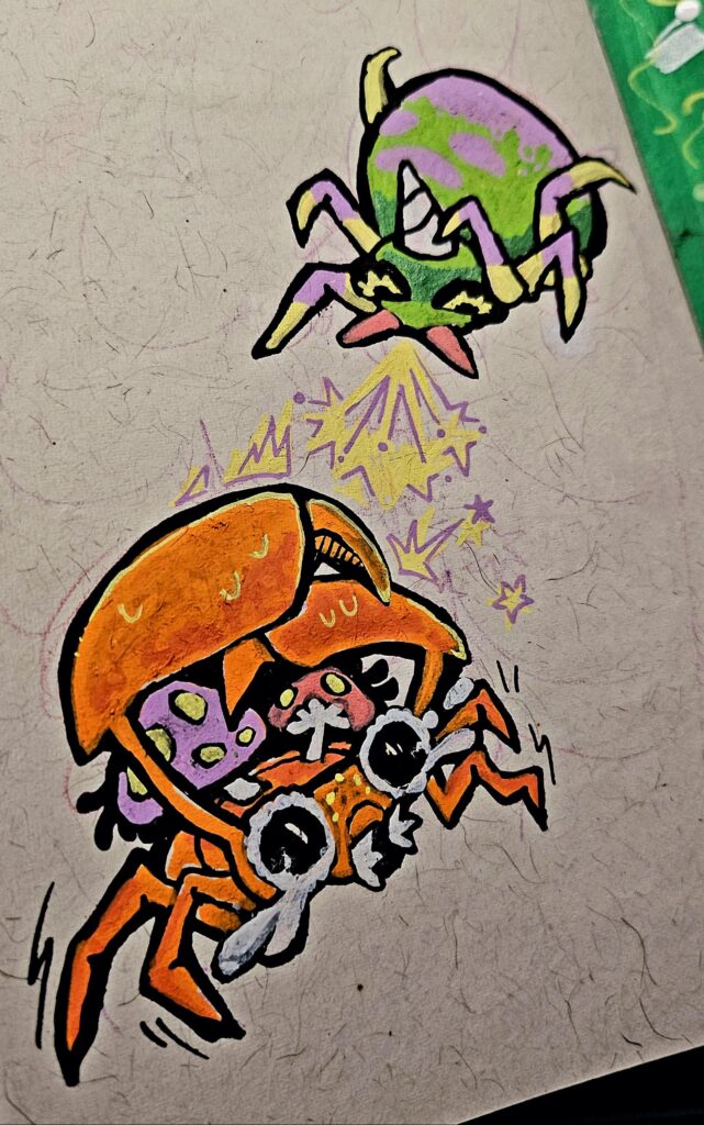 🍄🦀 VS 🔪🕷 [OC]