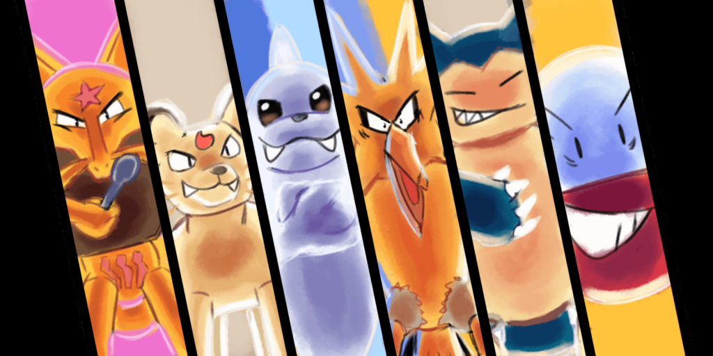 I drew my FireRed Champion Team.